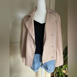 Hinge Blush Pink Leather Jacket